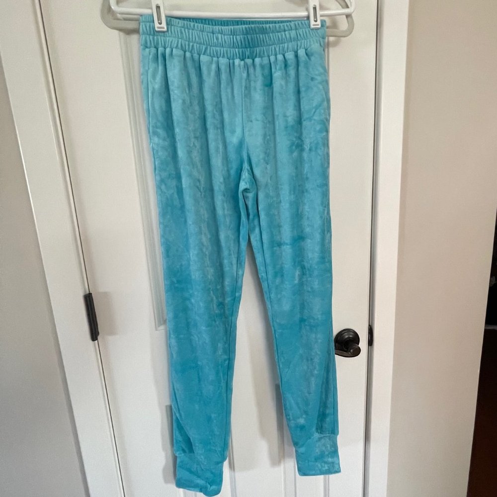 Generation Love Velour Ivy Joggers Scuba Blue Size XS Extra Small New